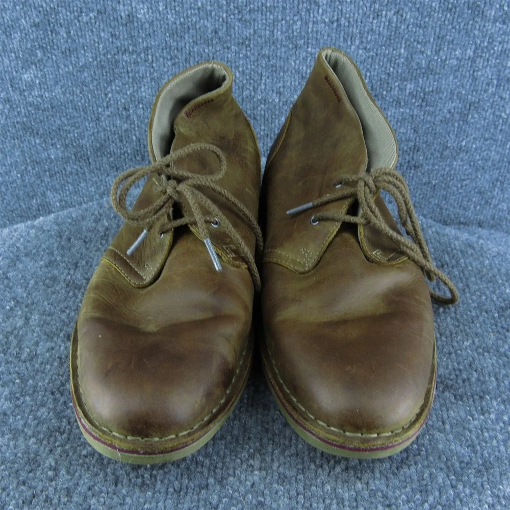 Clarks Brown Leather Chukka Boots Men 10‎ Lace Up Casual Comfort